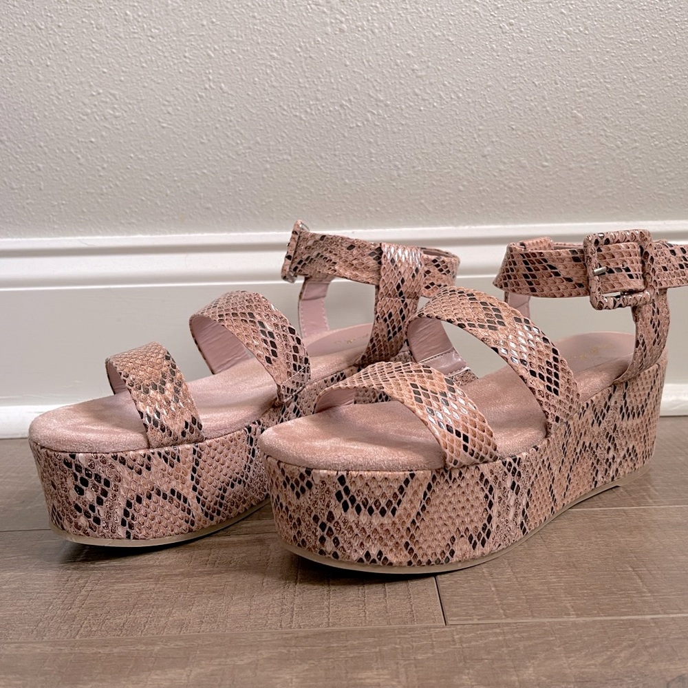 New in Box! Snake Print Platform Sandal